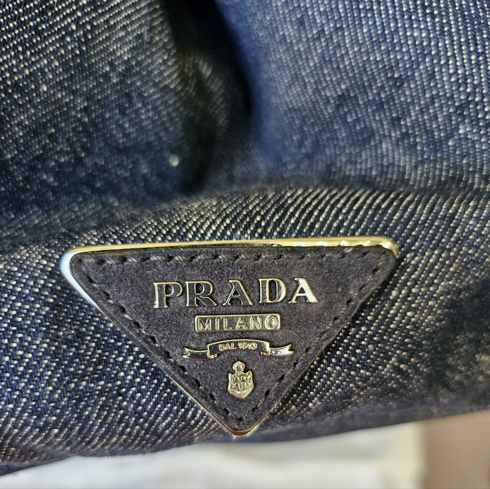 EUC Prada Canapa 2 way Studded Tote Bag - Picture 7 of 17